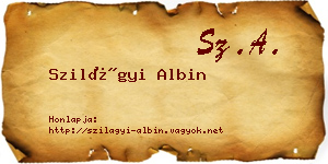 Szilágyi Albin névjegykártya