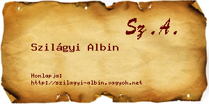 Szilágyi Albin névjegykártya