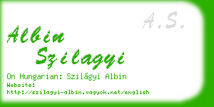 albin szilagyi business card